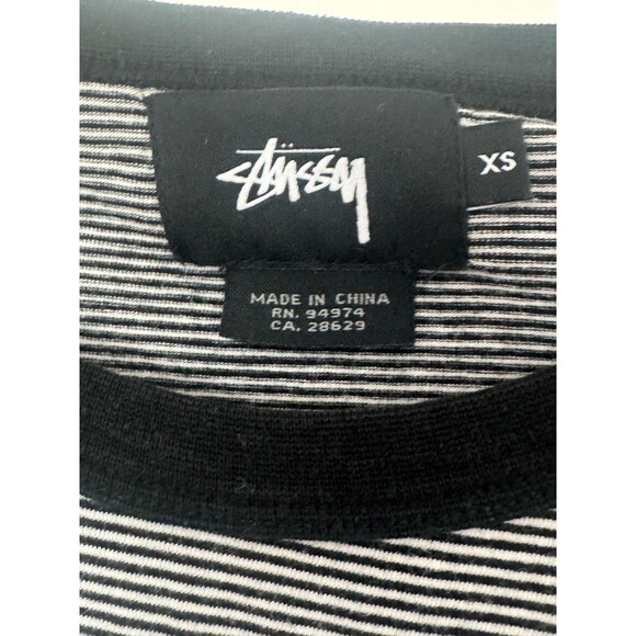 Stüssy Crop Top Size XS Black and White Streetwear Skate Grunge Surf - Picture 3 of 9
